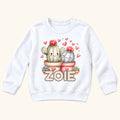 Personalized Cactus — Two Cute Cacti with Pink Hearts — garment mockup or size chart