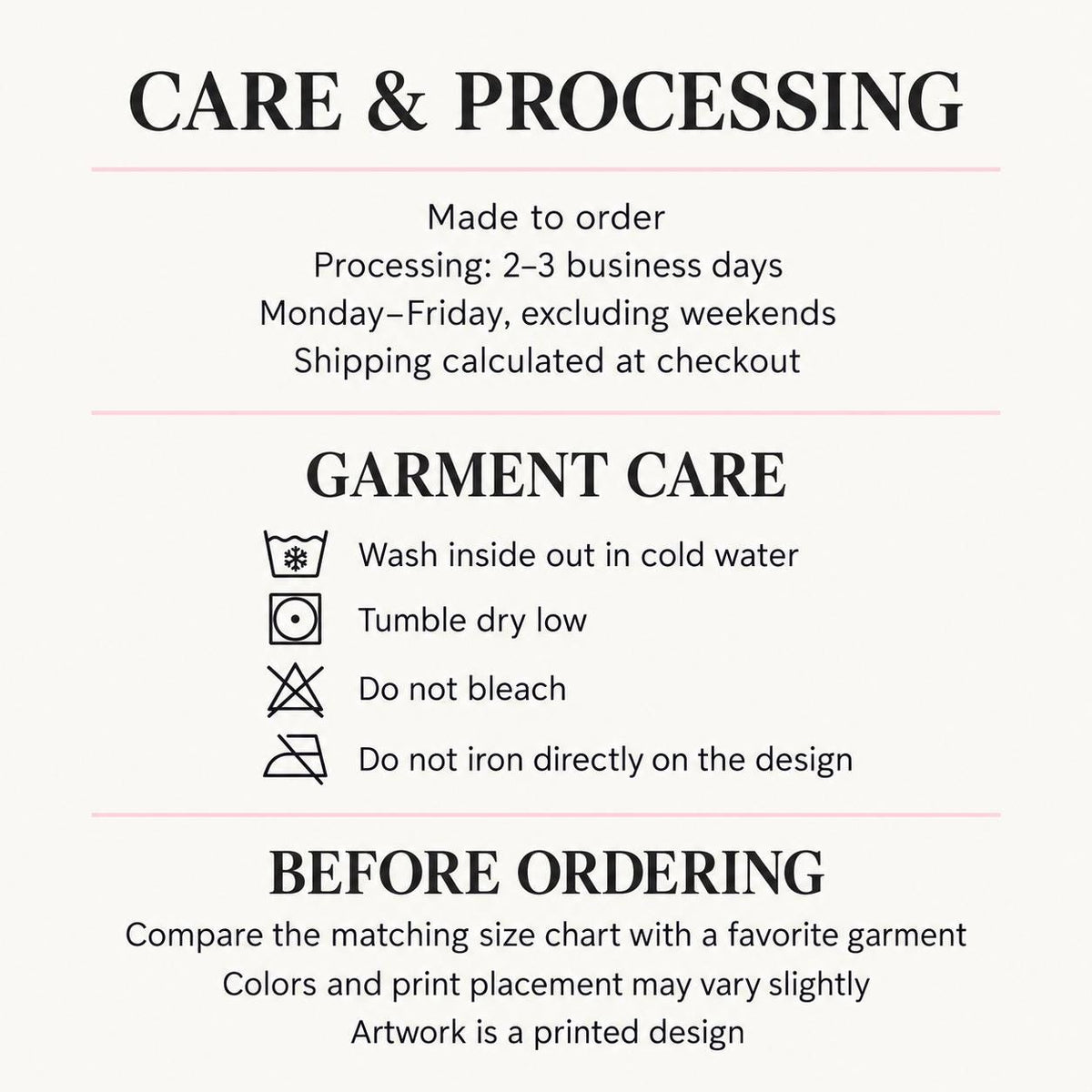 Boop Bear — garment mockup or size chart