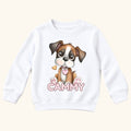Personalized Puppy — Cute Dog with Pink Heart Collar — garment mockup or size chart