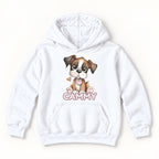 Personalized Puppy — Cute Dog with Pink Heart Collar — garment mockup or size chart