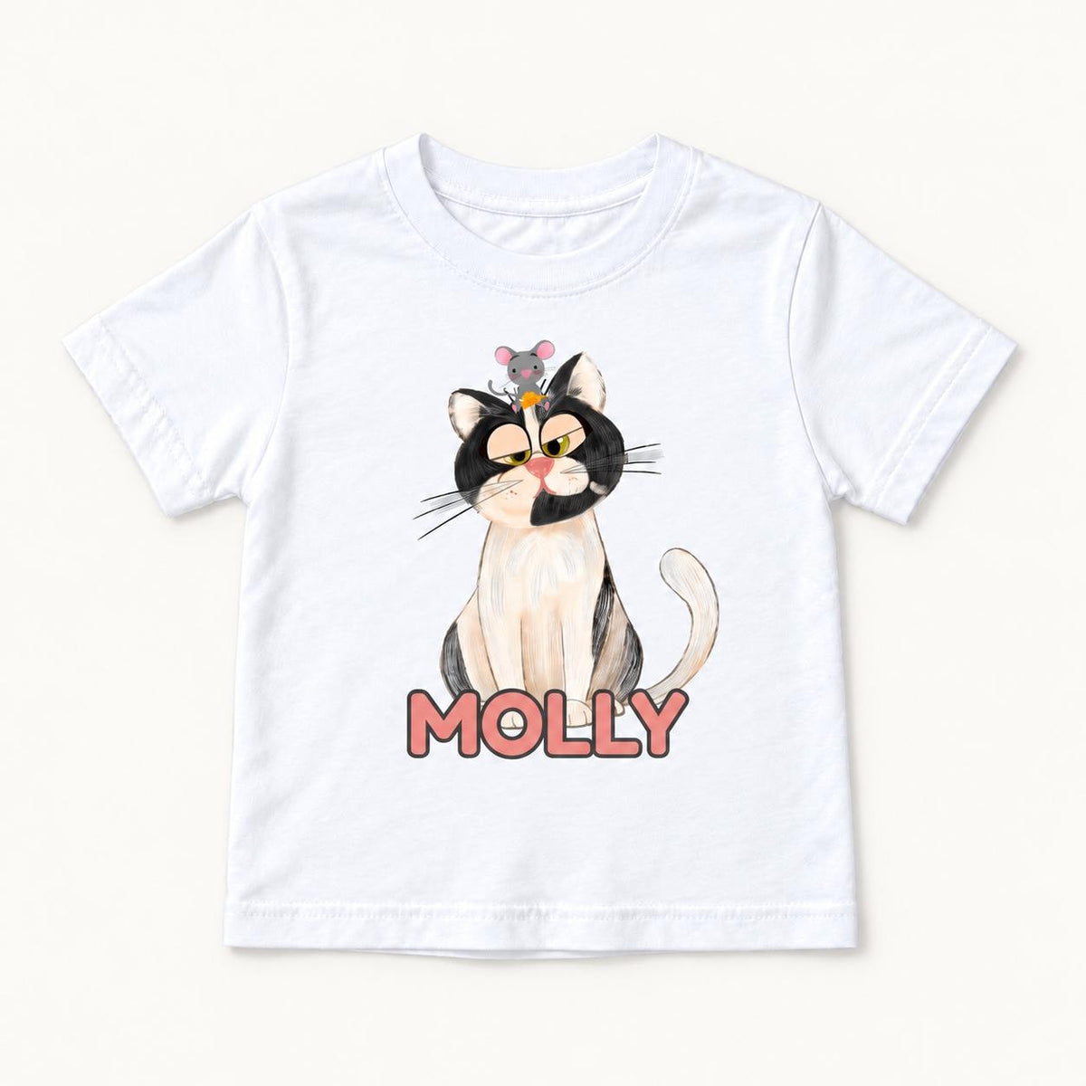 Personalized Cat and Mouse — garment mockup or size chart