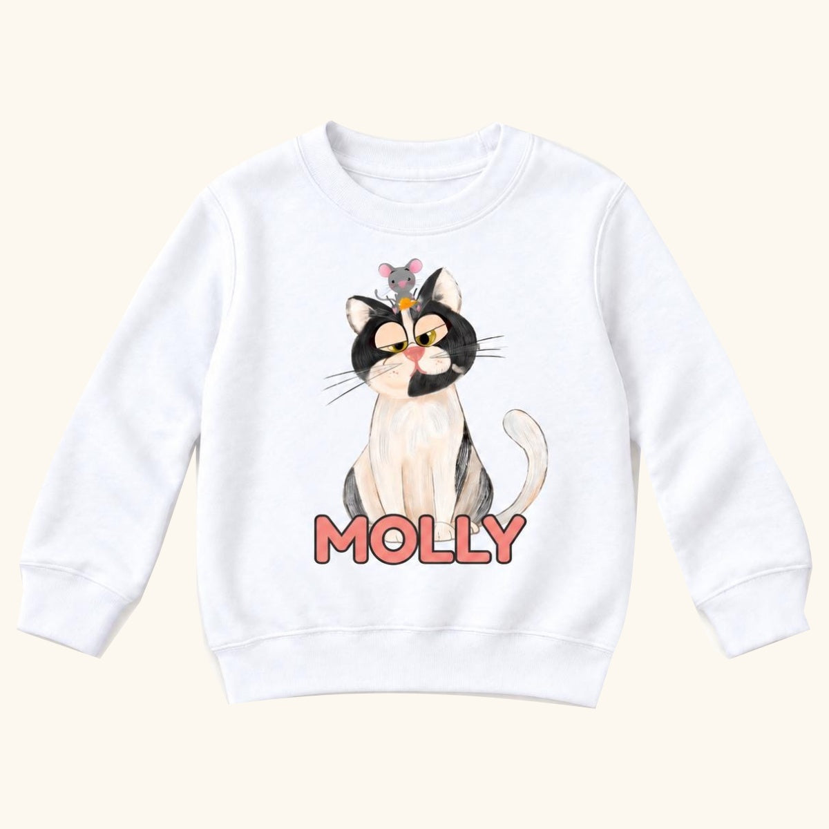 Personalized Cat and Mouse — garment mockup or size chart