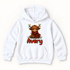 Personalized Christmas Highland Cow — garment mockup or size chart