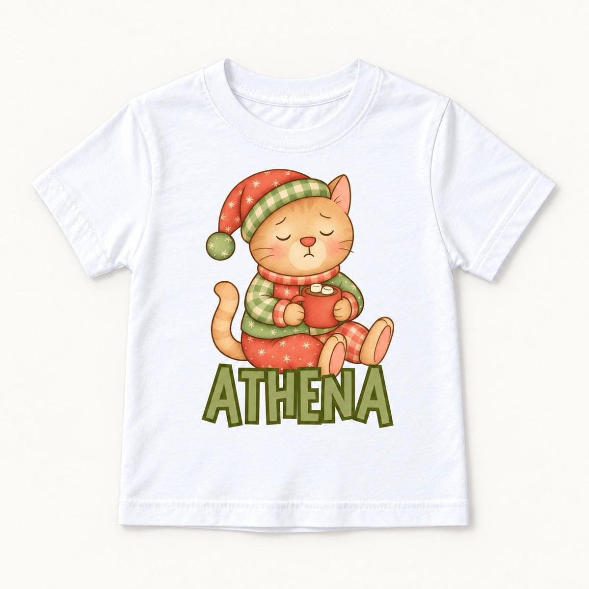 Personalized Christmas Kitty — garment mockup or size chart