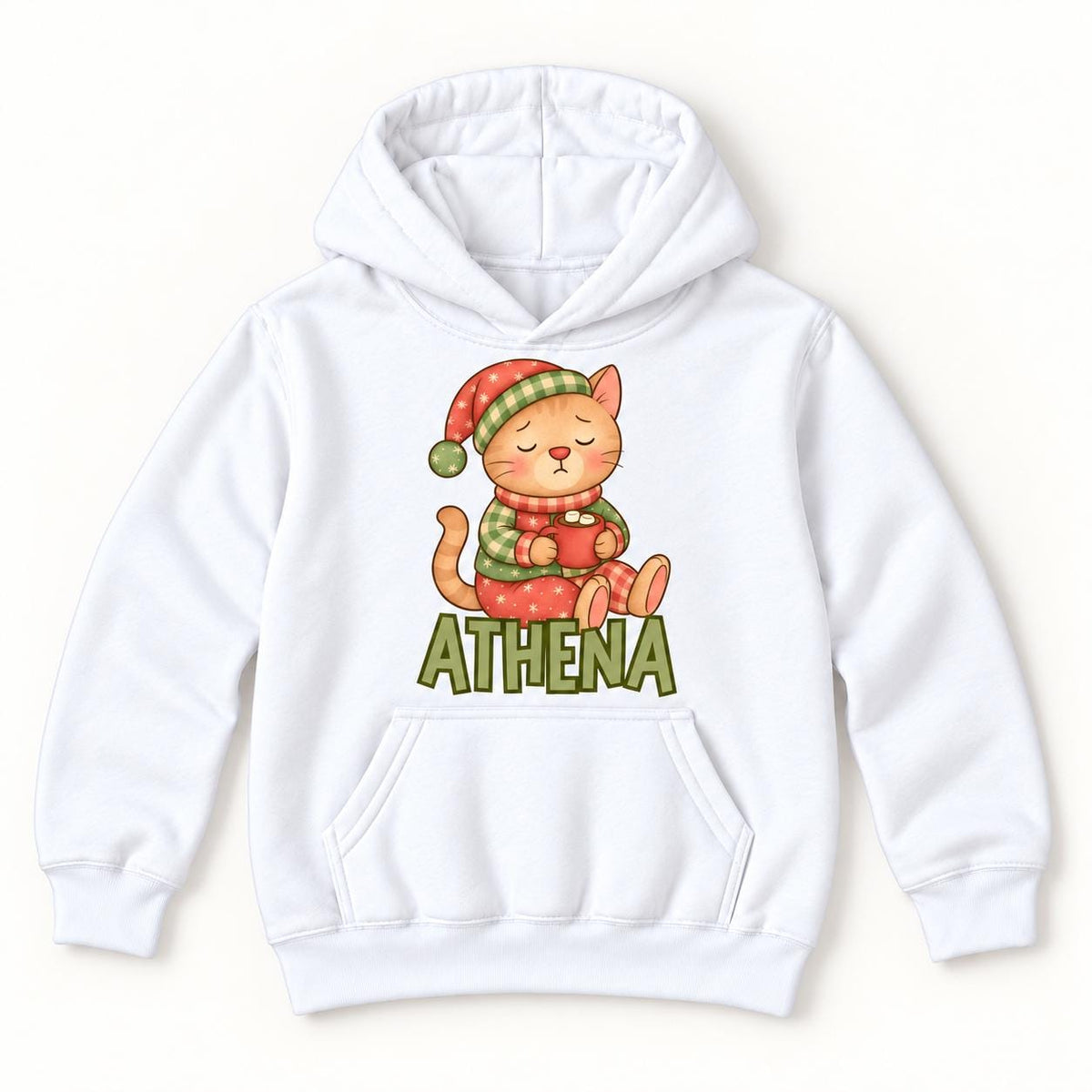 Personalized Christmas Kitty — garment mockup or size chart