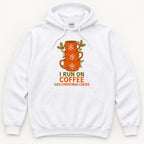 I Run on Coffee and Christmas Cheer — garment mockup or size chart