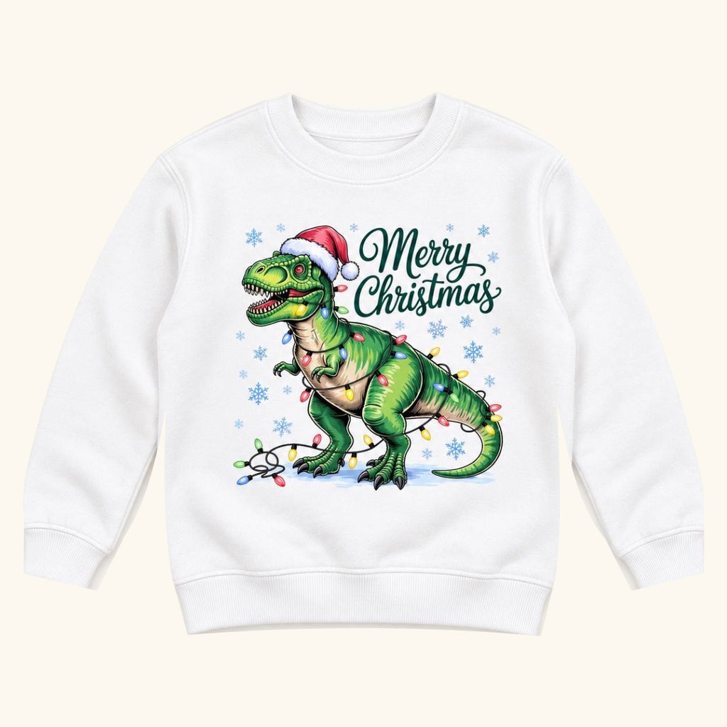 Merry Christmas Dinosaur — garment mockup or size chart