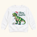 Merry Christmas Dinosaur — garment mockup or size chart