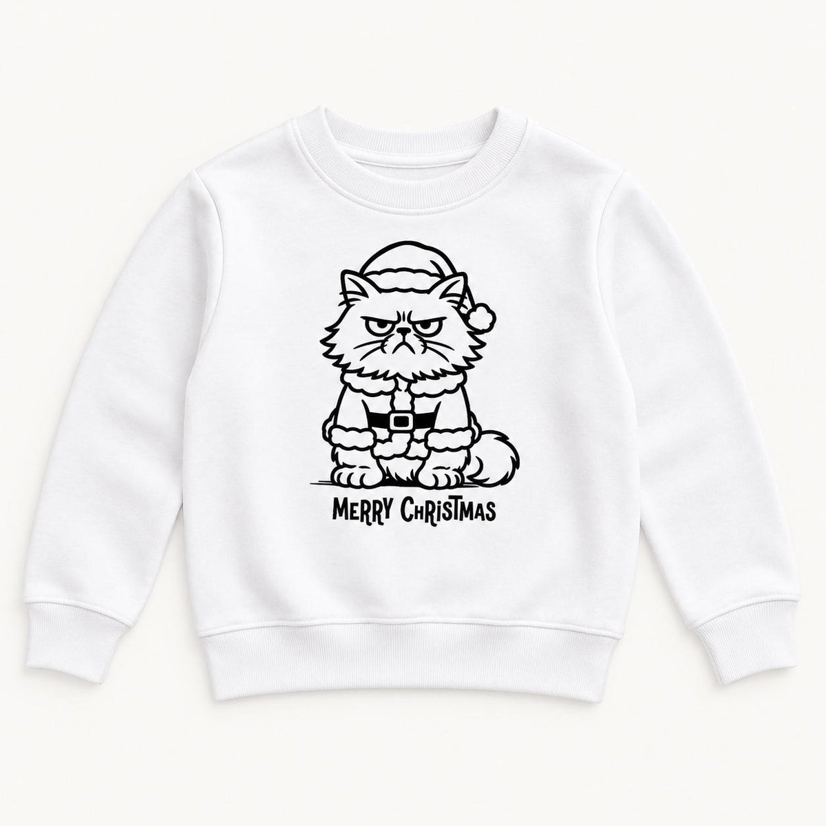 Merry Christmas Grumpy Cat — garment mockup or size chart