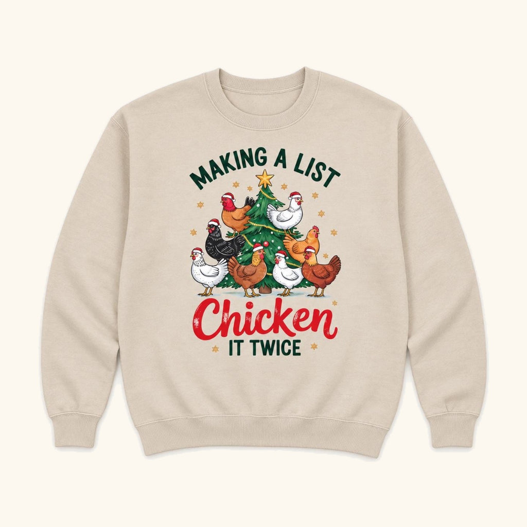 Making a List Chicken It Twice — garment mockup or size chart