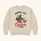 Making a List Chicken It Twice — garment mockup or size chart