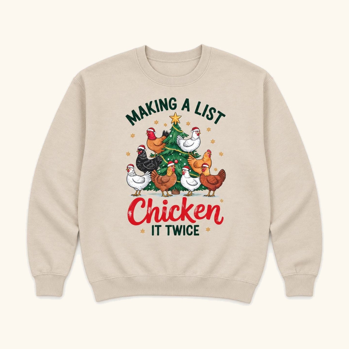 Making a List Chicken It Twice — garment mockup or size chart