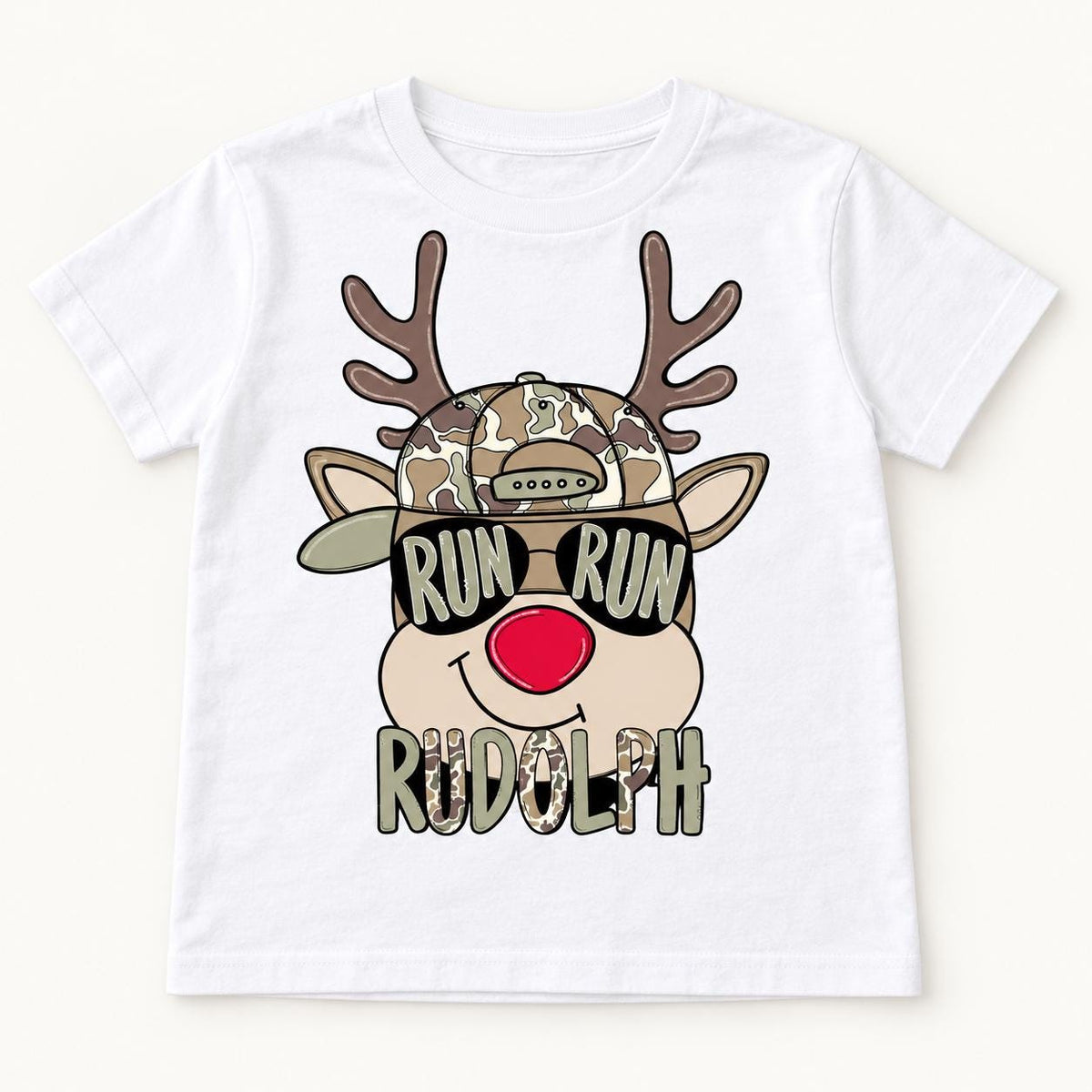 Run Run Rudolph — garment mockup or size chart