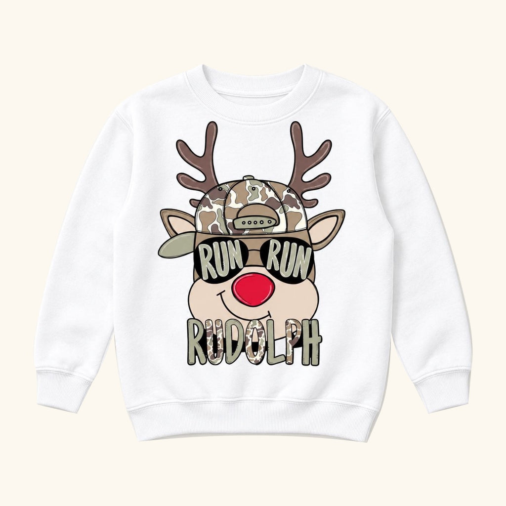 Run Run Rudolph — garment mockup or size chart