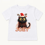 Personalized Santa Reindeer Cat — garment mockup or size chart