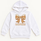 Personalized Gingerbread Bow — garment mockup or size chart