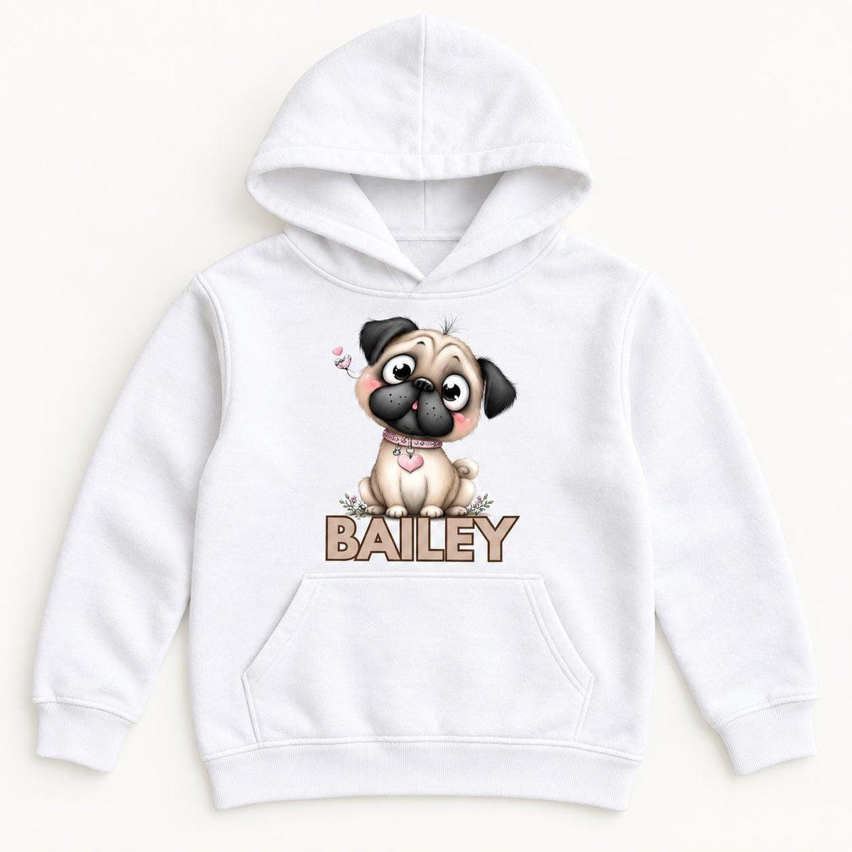 Personalized Pug Puppy — garment mockup or size chart