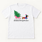 Dachshund Through the Snow Christmas — garment mockup or size chart