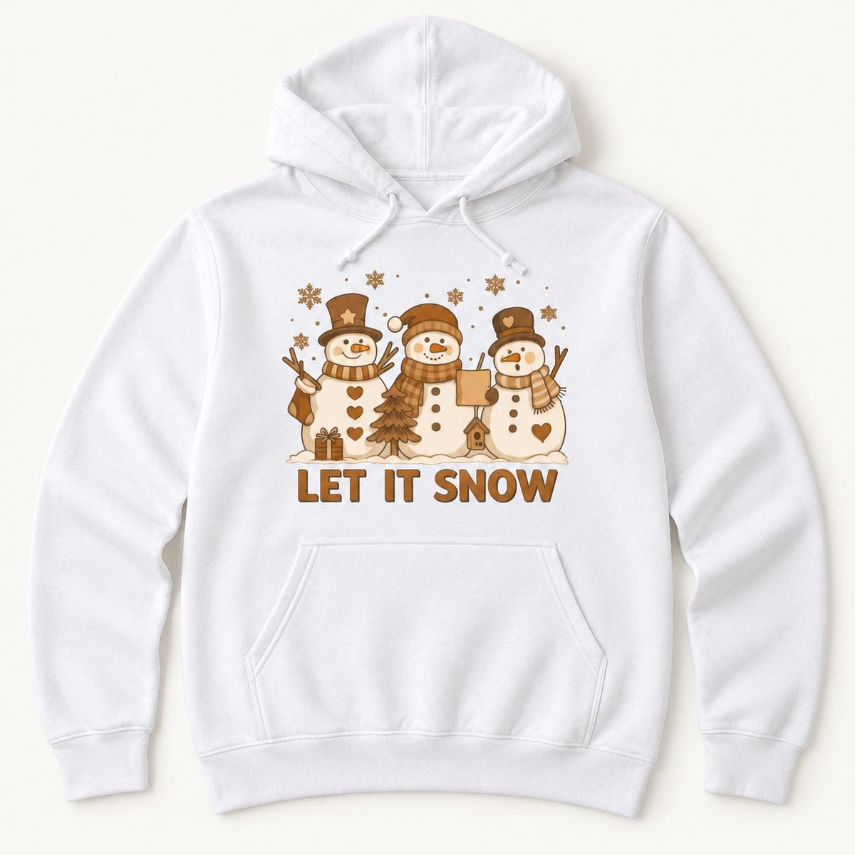 Let It Snow Christmas — garment mockup or size chart