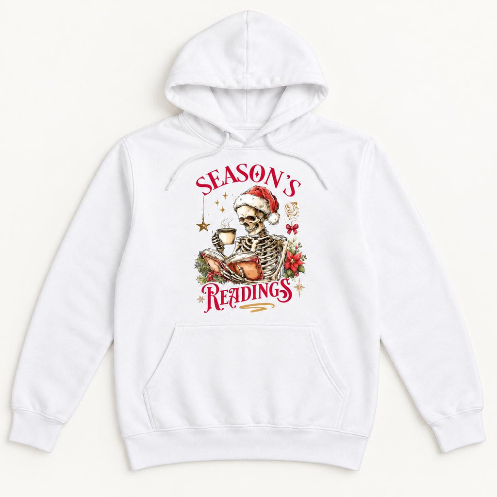 Season's Readings Christmas Skeleton — garment mockup or size chart