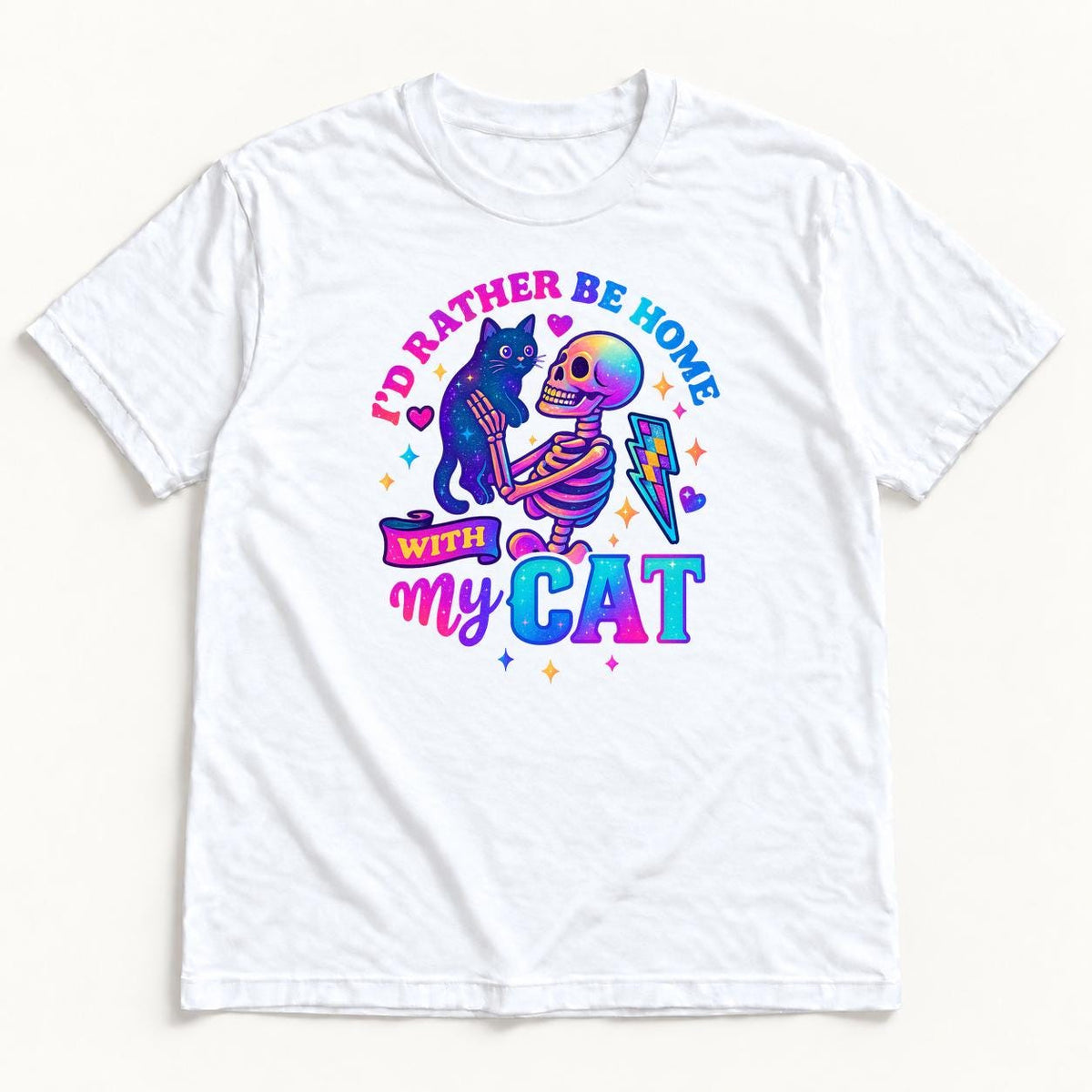 Rather Be Home With My Cat — garment mockup or size chart