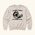 Outside I SKRRT But Inside I Hurt Raccoon — garment mockup or size chart