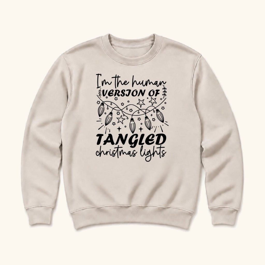 Tangled Christmas Lights — garment mockup or size chart