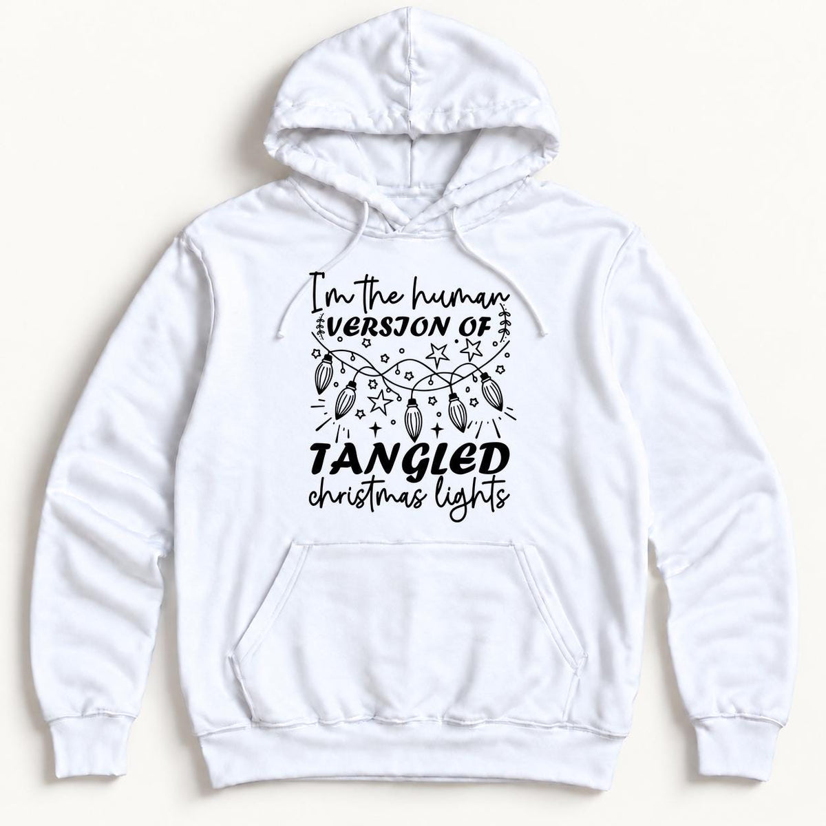 Tangled Christmas Lights — garment mockup or size chart