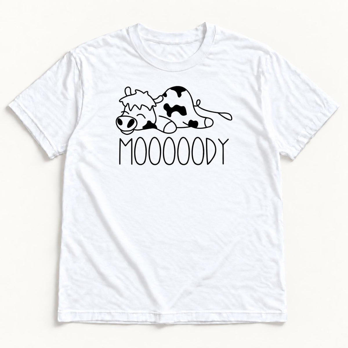 MOOOOODY Cow — garment mockup or size chart