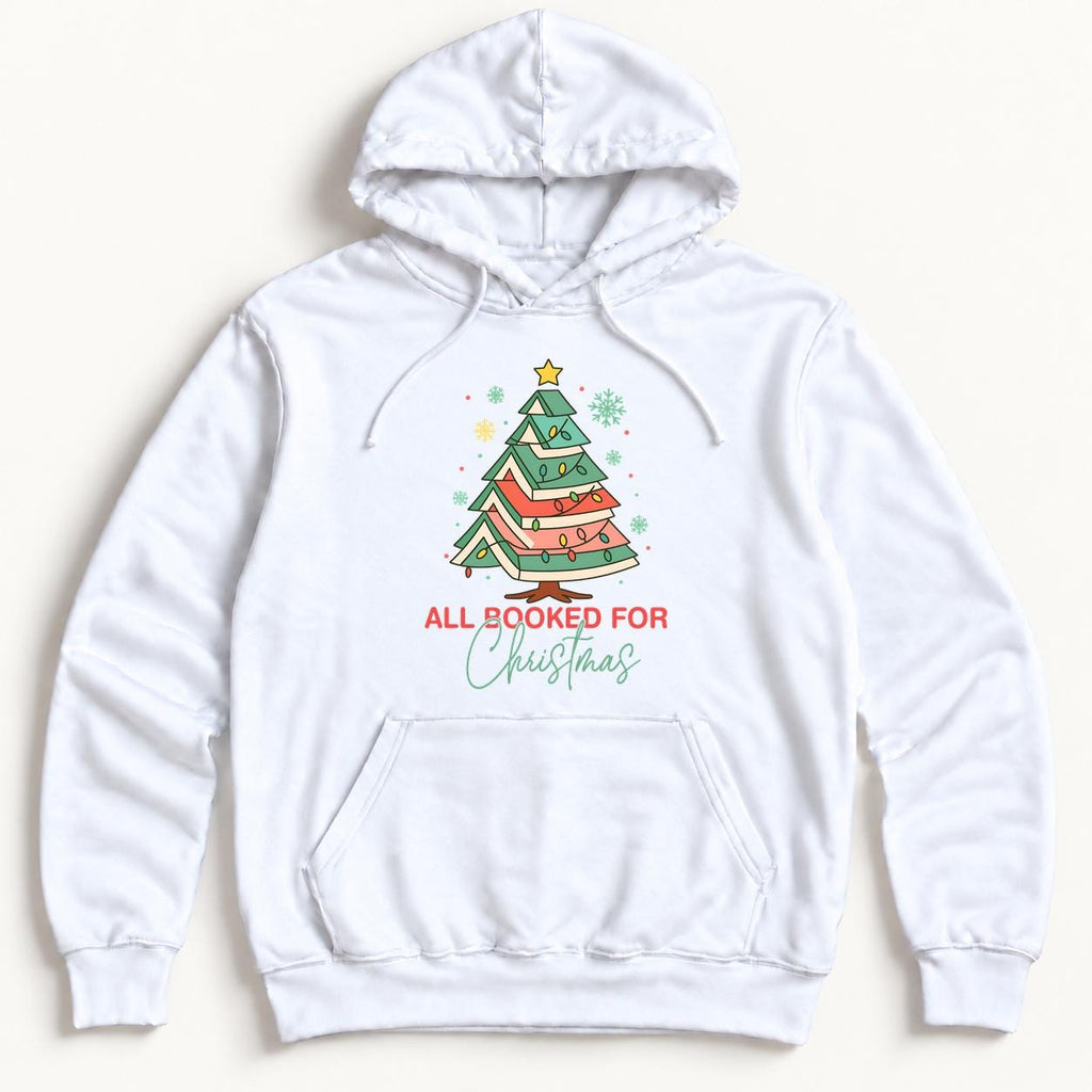 All Booked for Christmas — garment mockup or size chart