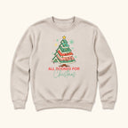 All Booked for Christmas — garment mockup or size chart