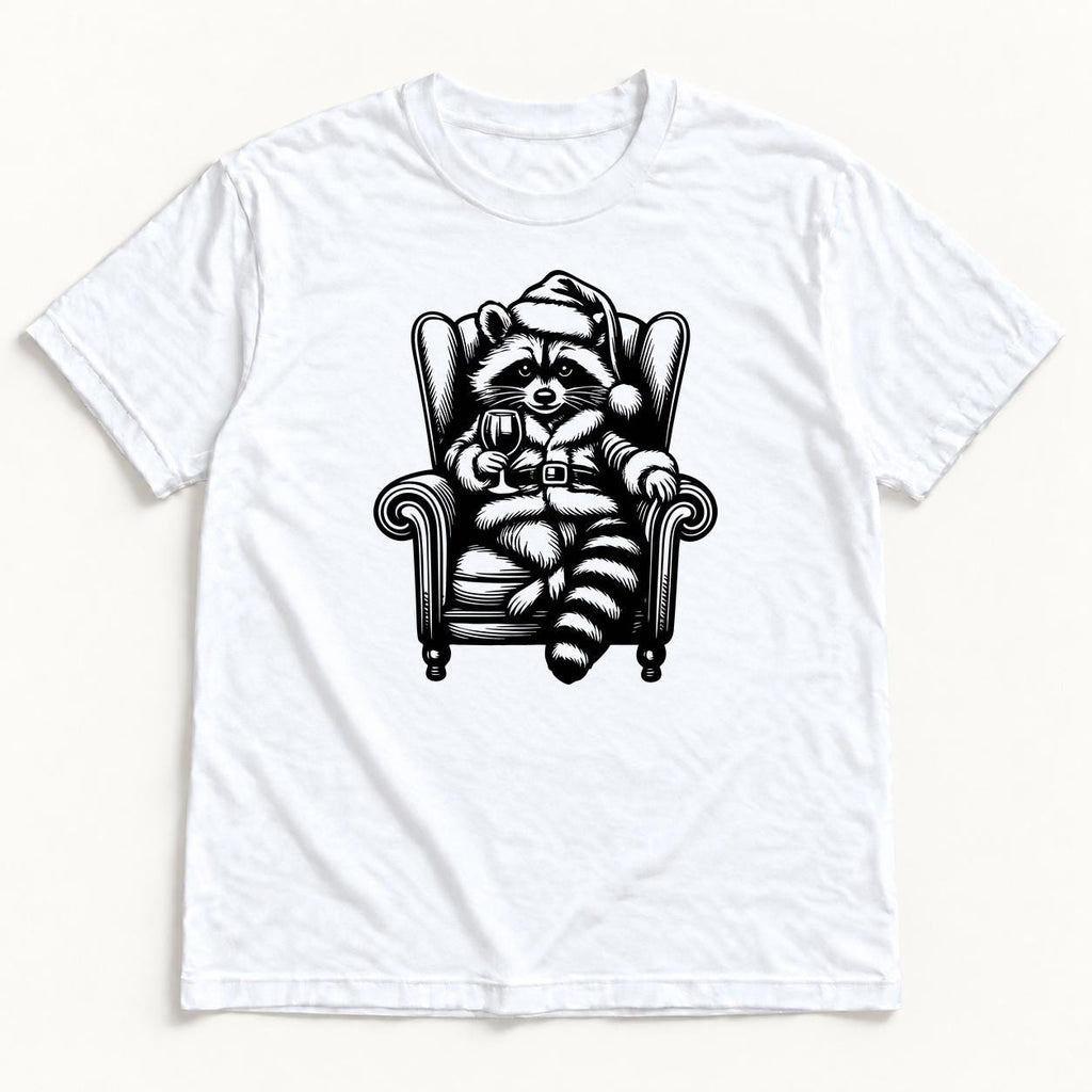 Santa Raccoon — garment mockup or size chart