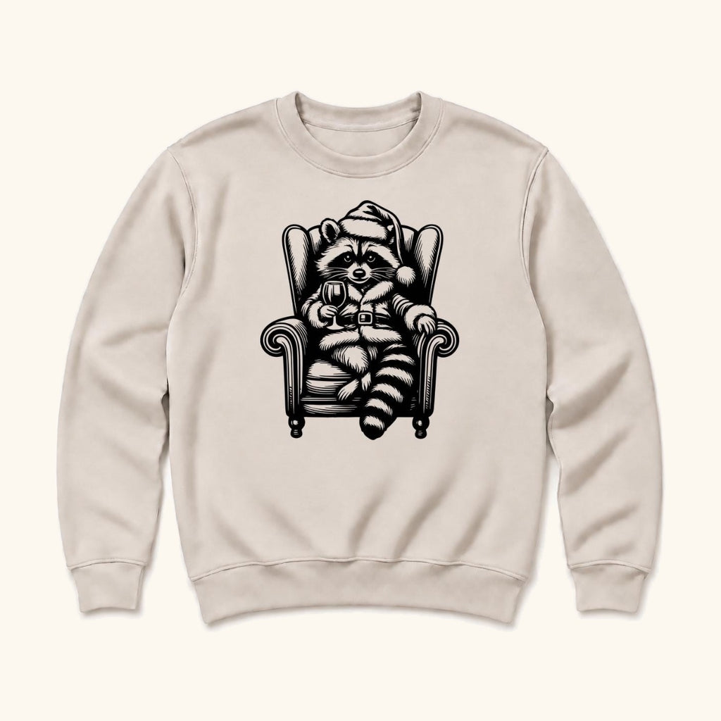 Santa Raccoon — garment mockup or size chart