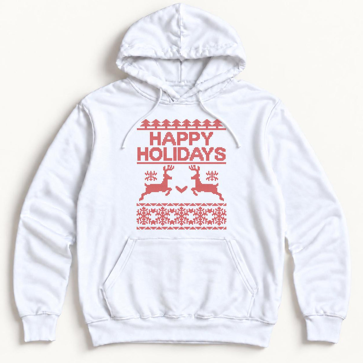Happy Holidays Reindeer — garment mockup or size chart
