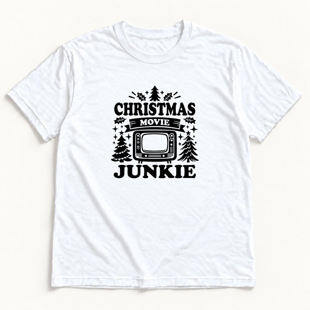 Christmas Movie Junkie — garment mockup or size chart
