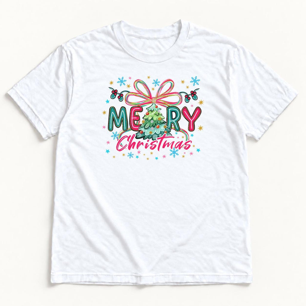 Merry Christmas Bow — garment mockup or size chart