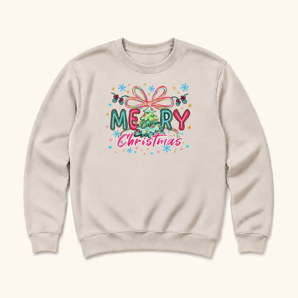 Merry Christmas Bow — garment mockup or size chart