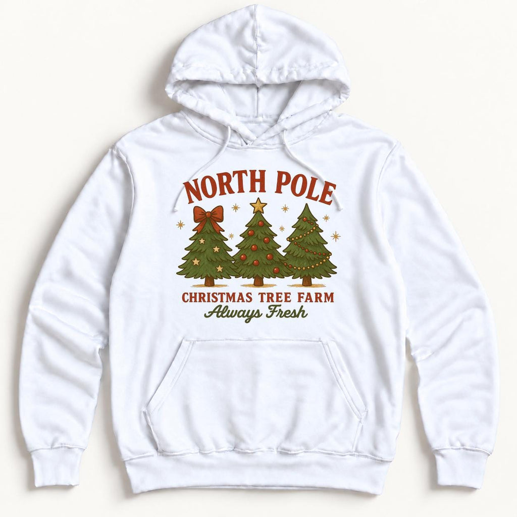 North Pole Christmas Tree Farm — garment mockup or size chart