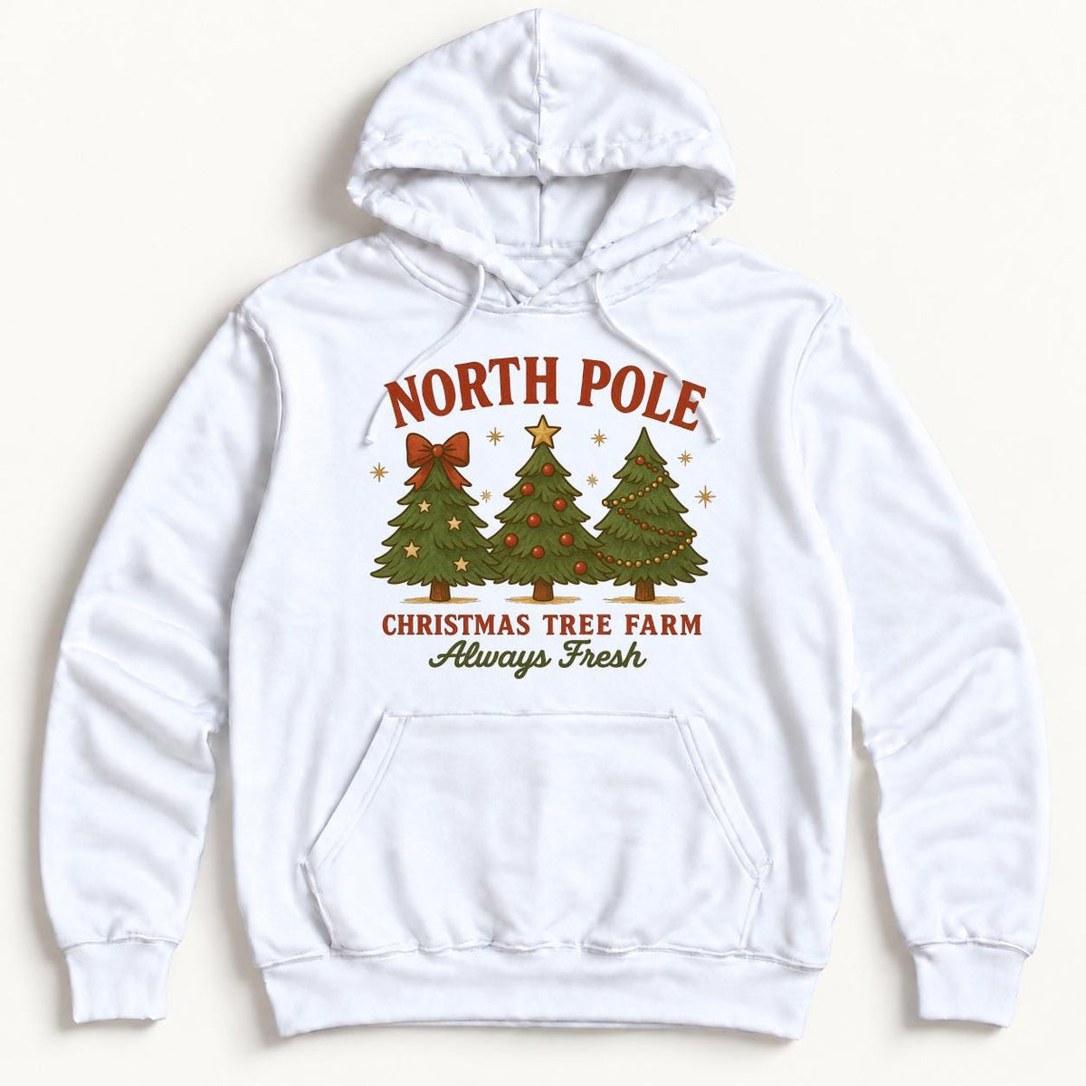 North Pole Christmas Tree Farm — garment mockup or size chart