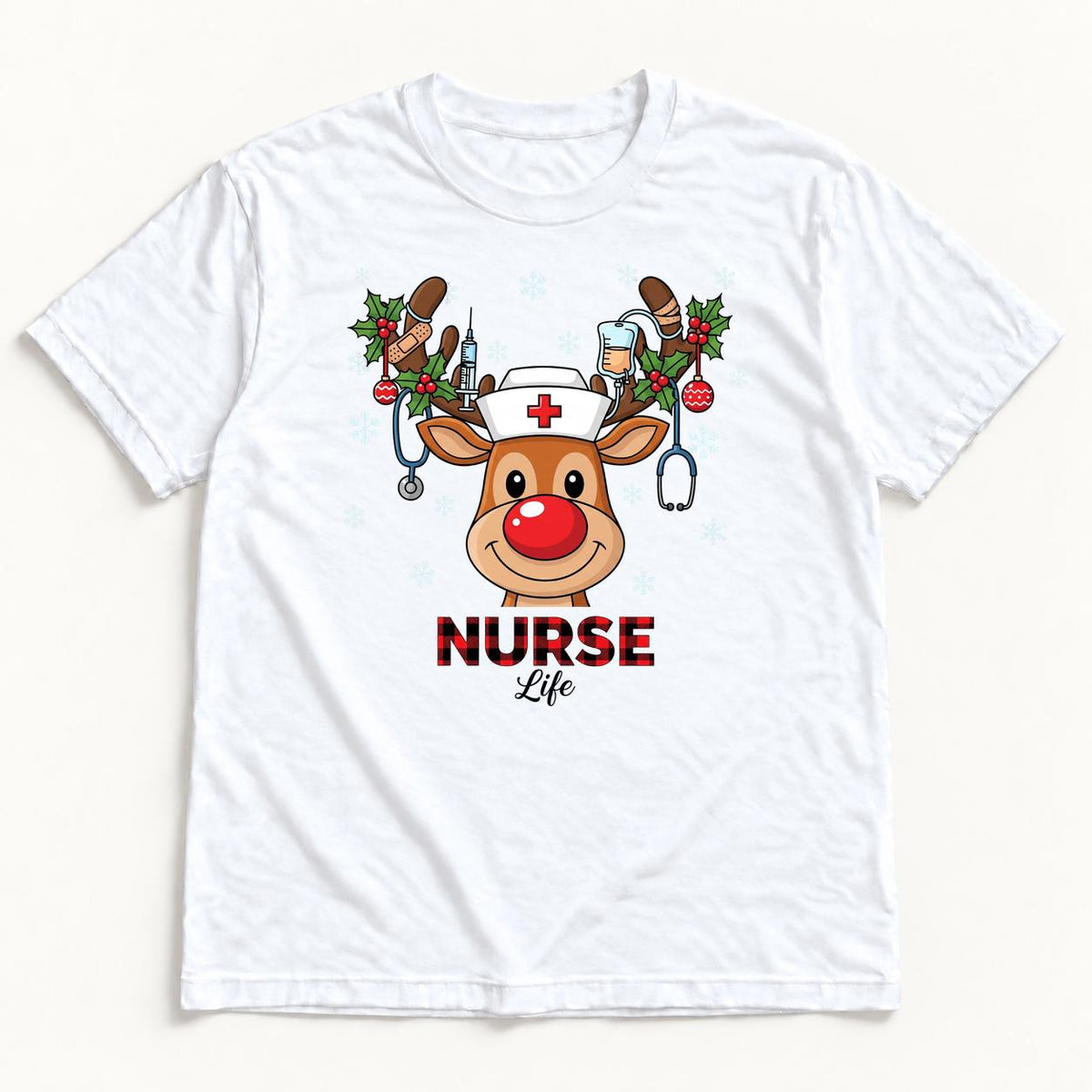 Nurse Life Christmas — garment mockup or size chart