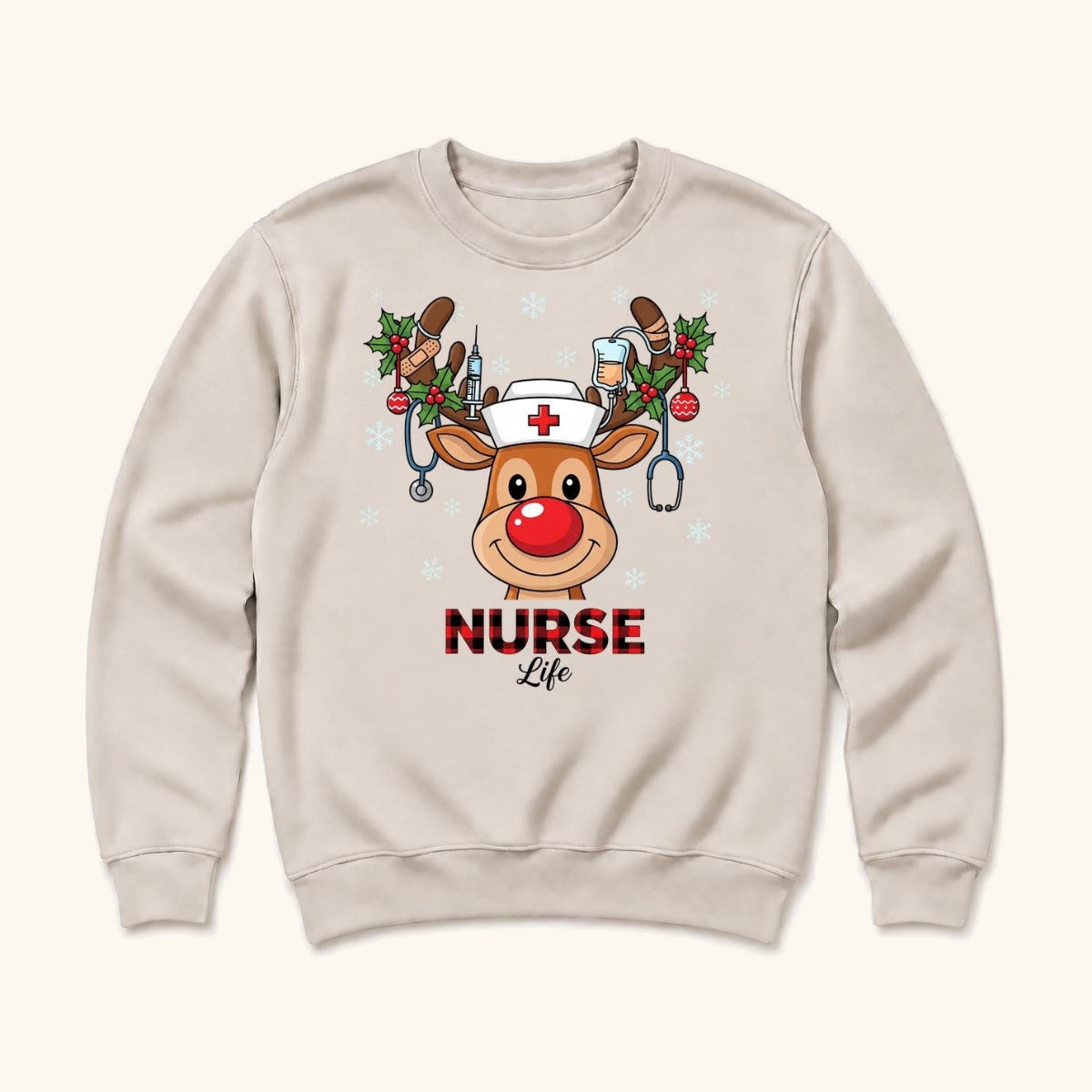 Nurse Life Christmas — garment mockup or size chart