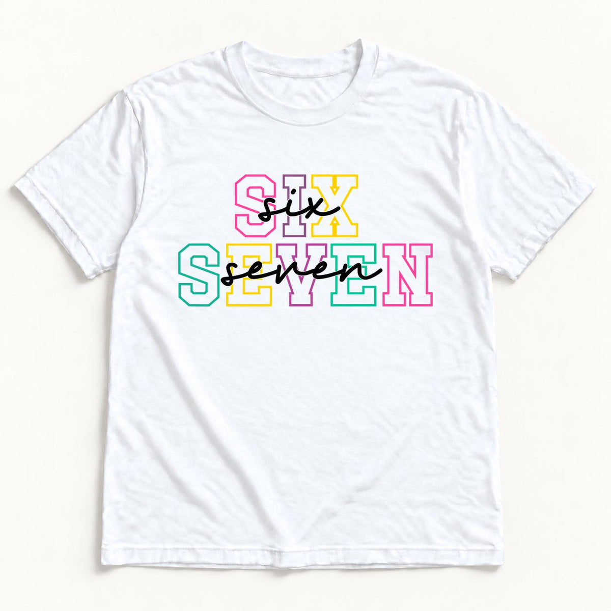 Six Seven — garment mockup or size chart