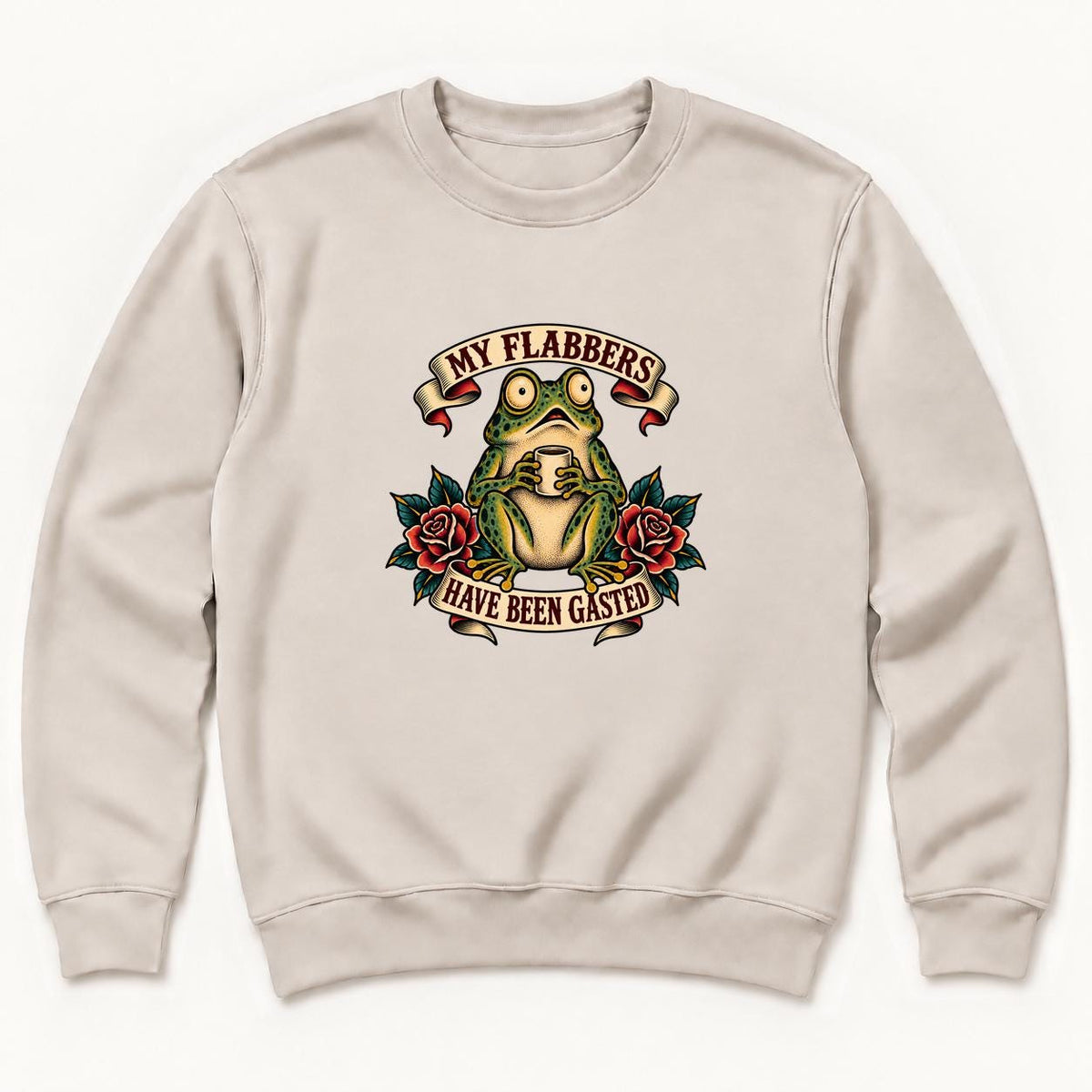 My Flabbers Have Been Gasted Frog — garment mockup or size chart