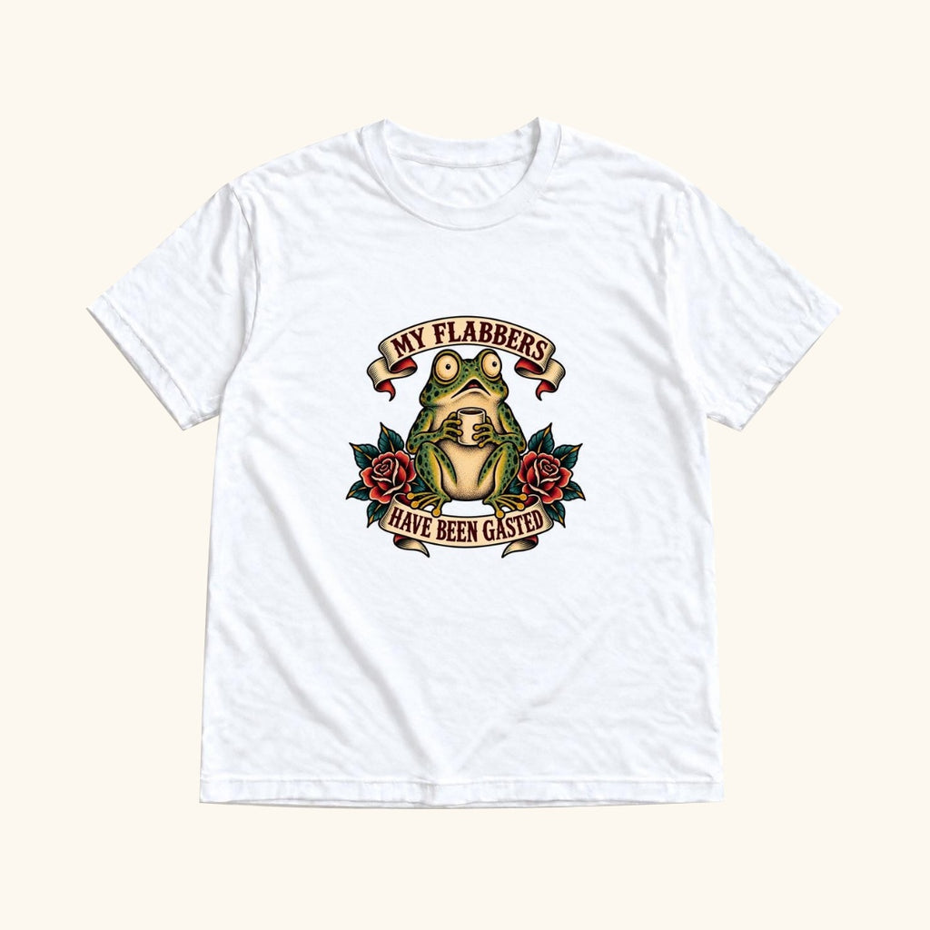 My Flabbers Have Been Gasted Frog — garment mockup or size chart