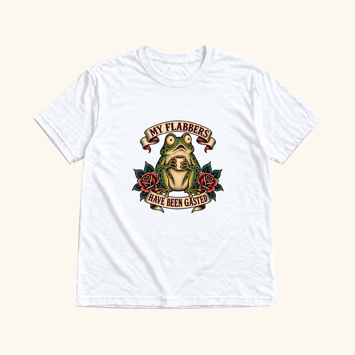 My Flabbers Have Been Gasted Frog — garment mockup or size chart