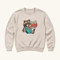 I Wasn't Asking Raccoon — garment mockup or size chart