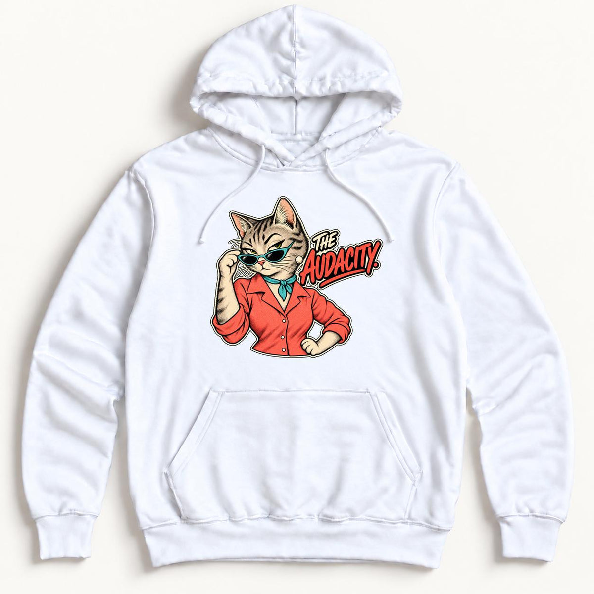 The Audacity Cat — garment mockup or size chart