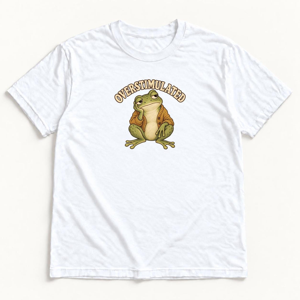 Overstimulated Frog — garment mockup or size chart