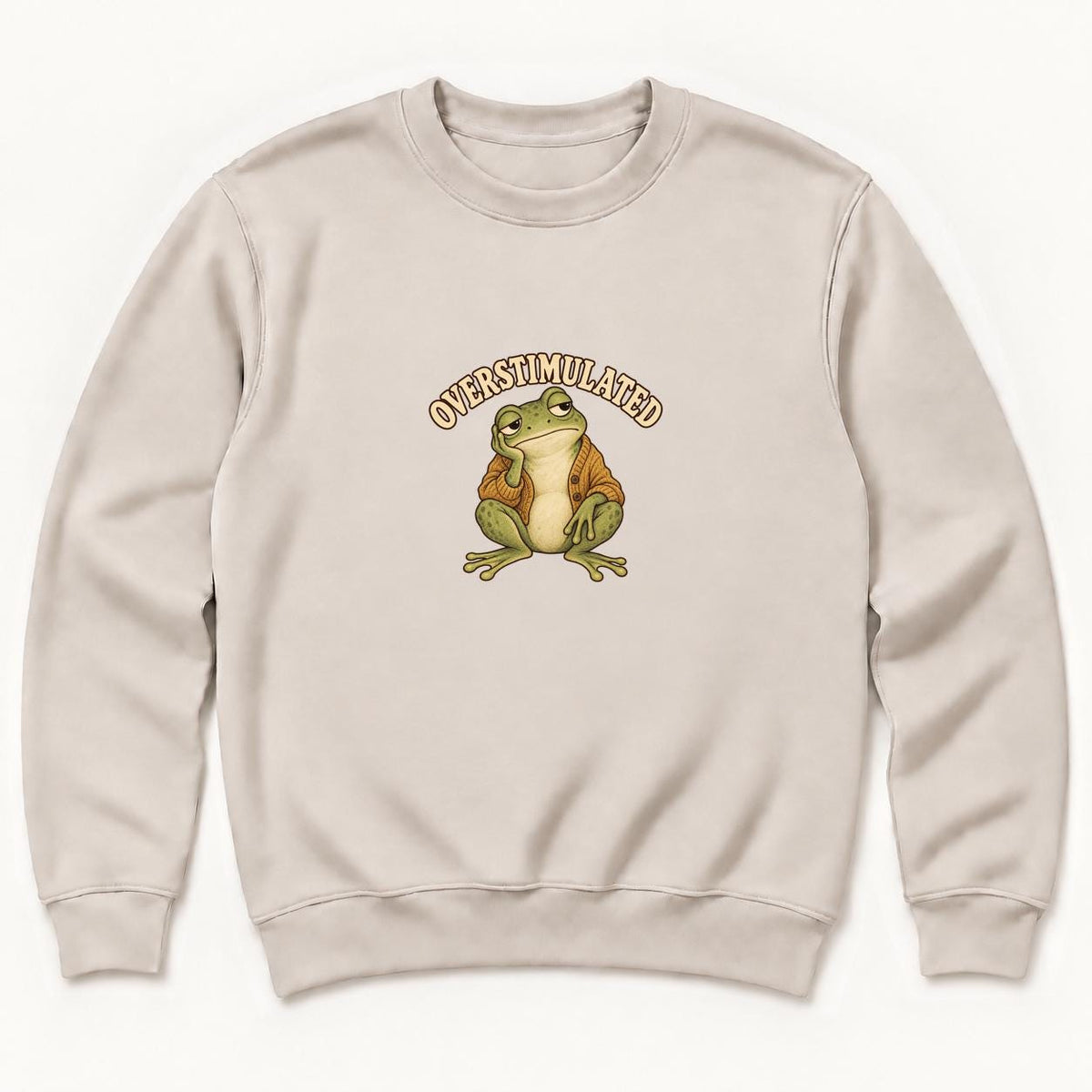Overstimulated Frog — garment mockup or size chart