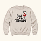 Good Wine and True Crime — garment mockup or size chart